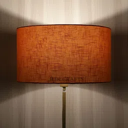 BTR CRAFTS Orange Textured Drum Floor Lamp-51