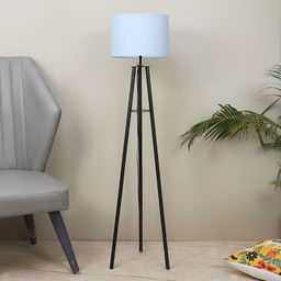 TU CASA Blue & Black Cylindrical Shaped Floor Lamp-15