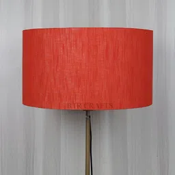 BTR CRAFTS Red Textured Drum Floor Lamp-20
