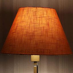 BTR CRAFTS Orange Textured Cotton Conical Floor Lamp-image-25
