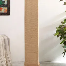 Devansh Beige Jute Square  Natural Wood Floor Lamps-41