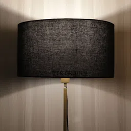 BTR CRAFTS Black Textured Cotton Drum Lamp Shade-17