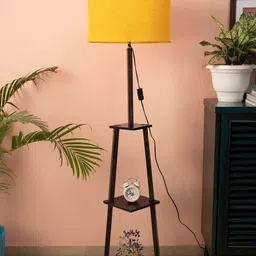 SANDED EDGE Yellow Wooden Floor Lamp-56