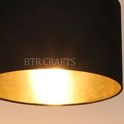 BTR CRAFTS Black Textured Cylindrical Shaped Contemporary Lamp Shade-28