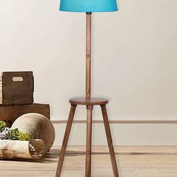 Homesake Turquoise Blue Wooden Tripod Floor Lamp With Shade-10