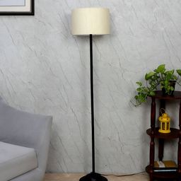 TU CASA Off White & Black Foldable Standing Cylindrical Shaped Floor Lamp-19