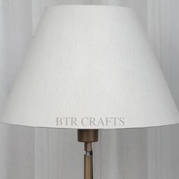 BTR CRAFTS Off White Textured Frustum Shaped Contemporary Lamp Shade-image-5