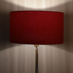 BTR CRAFTS Red Textured Cotton Drum Lamp Shade-26
