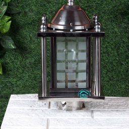 MFD HOME FURNISHING Silver Toned Contemporary Outdoor Lamp-44