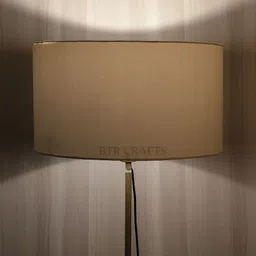 BTR CRAFTS Cream Textured Drum Floor Lamp-image-13