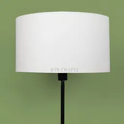 BTR CRAFTS White Textured Cotton Drum Lamp Shade-image-7