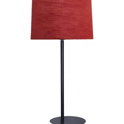 Homesake Black & Red Dual Shelf Metal Floor Lamp with Fabric Shade image 4