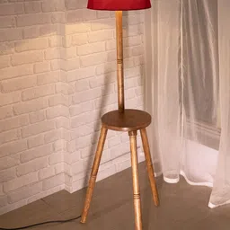 Homesake Red Tripod Floor Lamp With Shade image 3