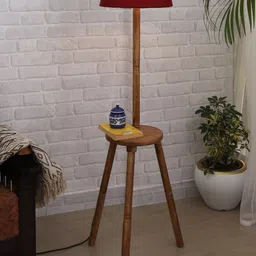 Homesake Red Tripod Floor Lamp With Shade image 2