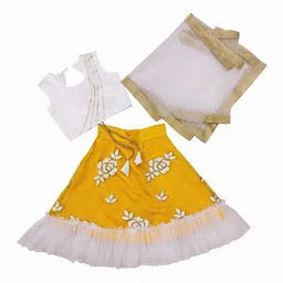 BAESD Girls Embroidered Thread Work Ready to Wear Lehenga & Blouse With Dupatta-image-98