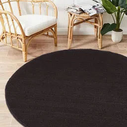 Saral Home Brown Solid PP-Yarn Round Anti-Skid Multi-Use Floor Mat-32