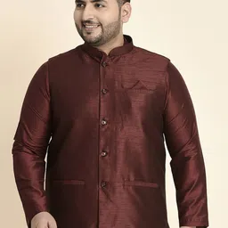 Sztori Plus Size Woven Nehru Jacket-picture-32