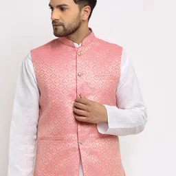 TREEMODA Woven Design Nehru Jackets-43