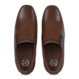 Ajanta Men Tan Brown Solid Formal Slip on Shoes-47