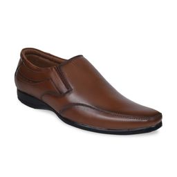 Ajanta Men Tan Brown Solid Slip-Ons-image-41