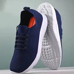 HRX by Hrithik Roshan Men Navy Blue Mesh Fresh Foam Walking Non-Marking Shoes-picture-3