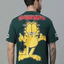 Free Authority Garfield Printed Pure Cotton Loose-Fit  Tshirt-image-11