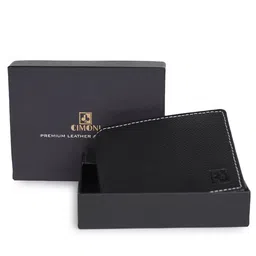 CIMONI Men Textured Genuine Leather Two Fold Wallet With RFID-6