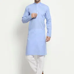 NEUDIS Men Blue Regular Pure Cotton Kurta with Churidar-image-60