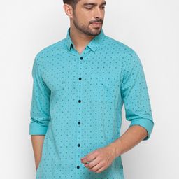 SPYKAR Men Blue Printed Casual Shirt-image-17