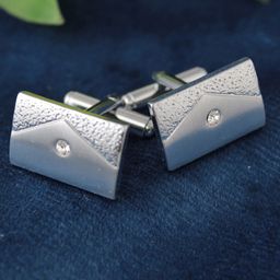 Kavove Men Silver-Toned Rectangle Shaped Cufflink-1