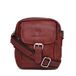 WildHorn Men Maroon Textured Messenger Bag-image-26