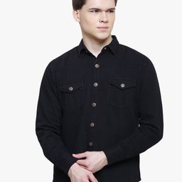 Kuons Avenue Men Black Smart Slim Fit Cotton Casual Shirt-image-41