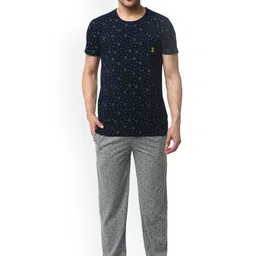 VIMAL JONNEY Men Printed Pure Cotton T-shirt With Pyjamas-image-55