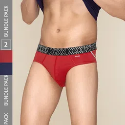 XYXX Men Pack Of 2 Super Combed Cotton Sprint Briefs XYBRF2PCKN643-28