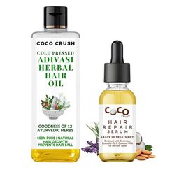Coco Crush Set Of 2 Cold Pressed Adivasi Herbal Hair Oil- 100ml & Hair Repair Serum- 30ml-6