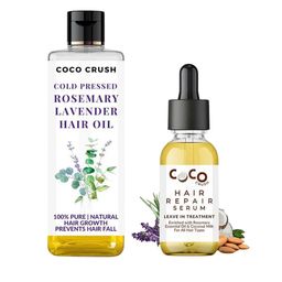 Coco Crush Set Of 2 Rosemary Lavender Hair Oil-200 ml & Leave In Hair Repair Serum - 15 ml-43