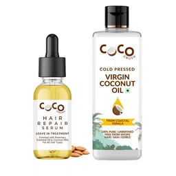 Coco Crush Set Of 2 Virgin Coconut Oil- 50 ml & Leave-in Hair Repair Serum- 15 ml-70