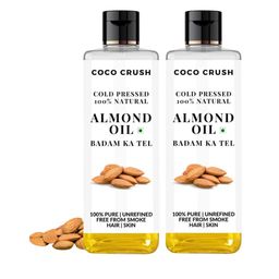 Coco Crush Set Of 2 100% Pure & Natural Cold-Pressed Virgin Almond Oil - 200 ml Each-10