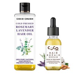 Coco Crush Set Of 2 Rosemary Lavender Hair Oil & Ayurvedic Hair Growth Serum-6
