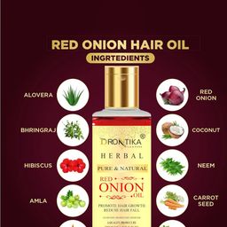 DRONTIKA Set of 3 Herbal Pure & Natural Red Onion Oil - 100ml Each image 3