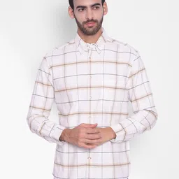 Crimsoune Club Slim Fit Windowpane Checked Button-Down Collar Opaque Casual Shirt-image-17