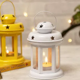 Homesake Set Of 2 Yellow & White Textured Hanging Lanterns-16