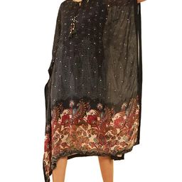 soch Womens Black Chinon Printed Kaftan with Faux Mirror & Sequins image 1