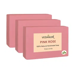 VEDANUM Set of 3 Pink Rose Natural Handmade Soap for Ultra Skin Glow - 75 g each-11