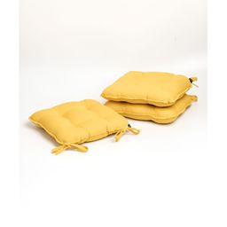 SKANDA FAB Mustard Yellow 3 Pieces Pure Cotton Chair Pads-image-43