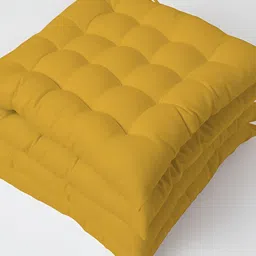 SKANDA FAB Yellow  4 Pieces Durable Pure Cotton Chair Pads-image-96
