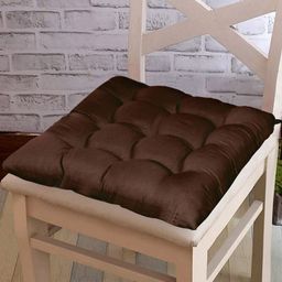 Pum Pum Brown 2 Pieces Cotton Square Cushion Chair Pad-image-14