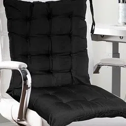 Kuber Industries Black Microfiber Cotton Square Cushion Lounge Chair Pad-14