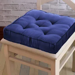 Kuber Industries Navy Blue 2 Pieces Microfiber Cotton Square Cushion Chair Pads-image-46