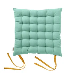 Encasa Homes Green & Mustard Yellow 4 Pieces Cotton Chair Pads-picture-25